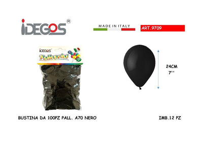 BUSTA DA 100 PALLONCINI NERO