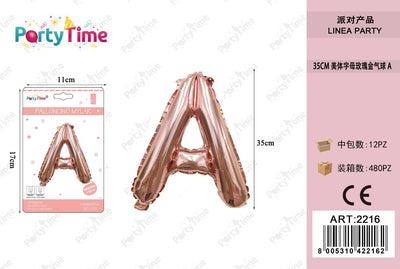 *35CM PALLONCINO ALLUMINIO ORO ROSA A