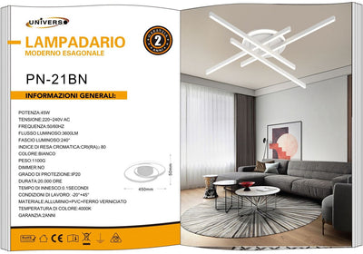 LAMPADARIO DA SOFFITTO/45W/4000K