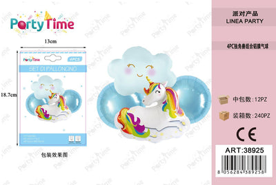 *unicorno SET DI PALLONCINO 4pz