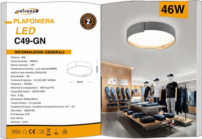 LAMPADARIO DA SOFFITTO/46W/4000K