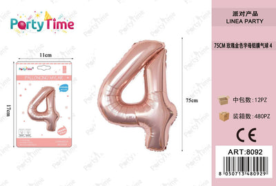 *75CM PALLONCINO IN ALLUMINIO ROSA ORO 4