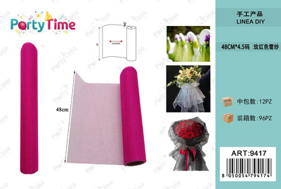 *48CM*4.5 rotolo di organza fucsia