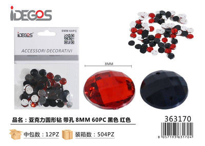 ACC/DECORATIVI CRISTALI ROSSO NERO