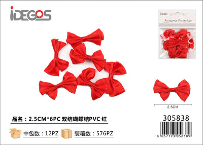 FIOCCO DOPPIO ROSSO 2.5CM 6PZ