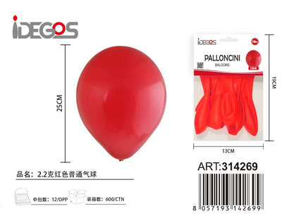 PALLONCINI IN LATTICE ROSSO 10PZ 2.2G