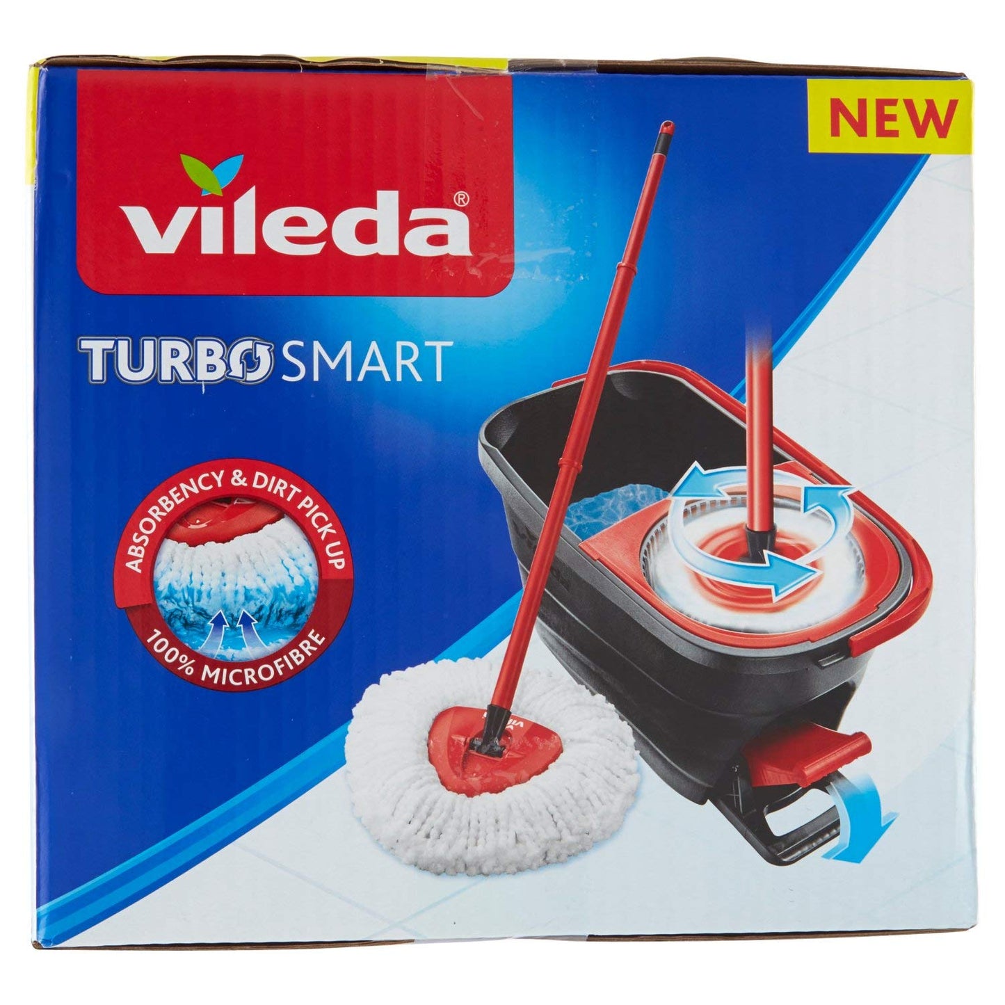 Vileda Lavapavimenti Turbo Smart, Microfibra In Poliestere Con Sistema A Pedale, ‎Standard