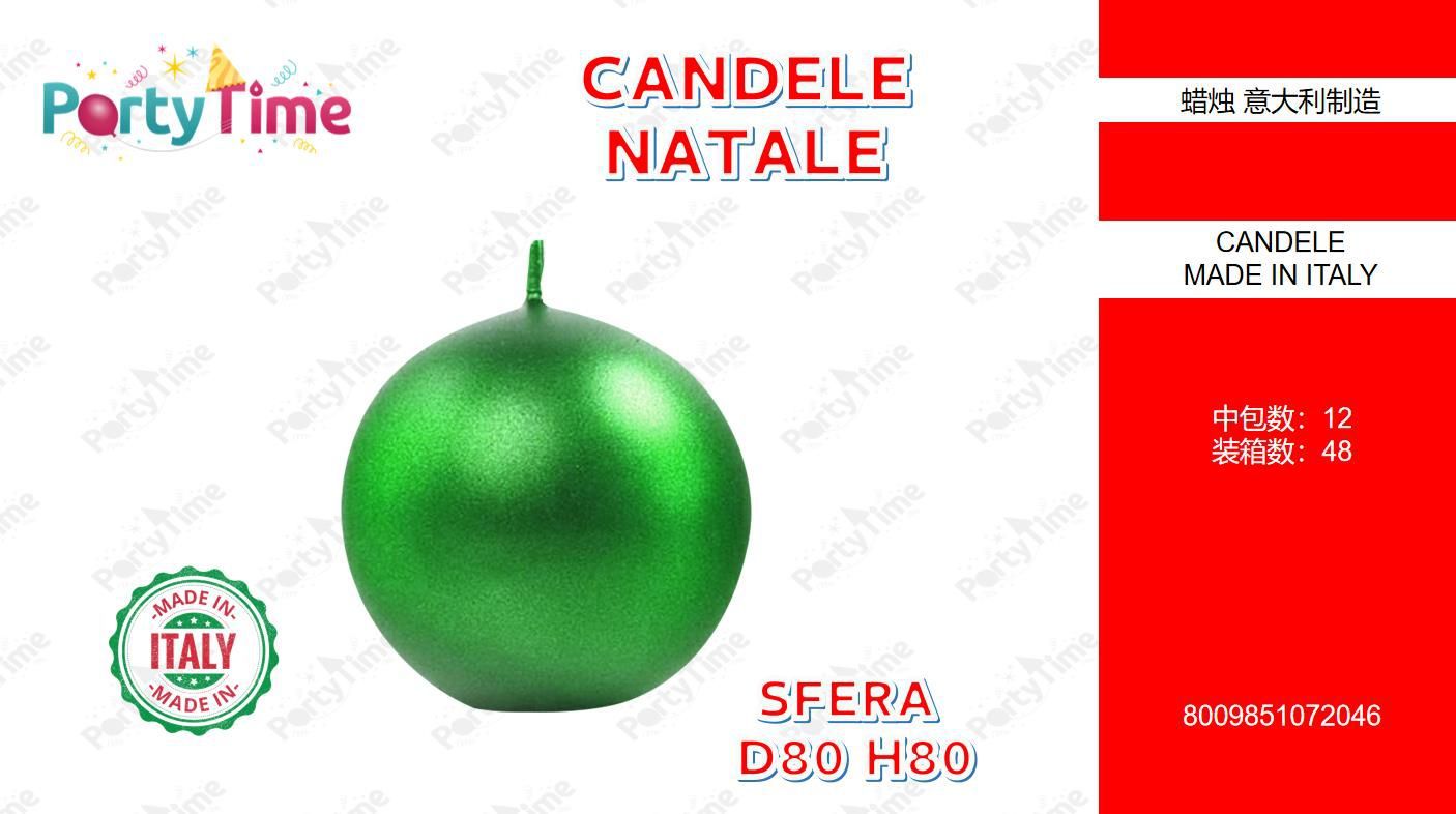 SFERA COLORATA D.80 H.80 VERDE METALLIZZATO