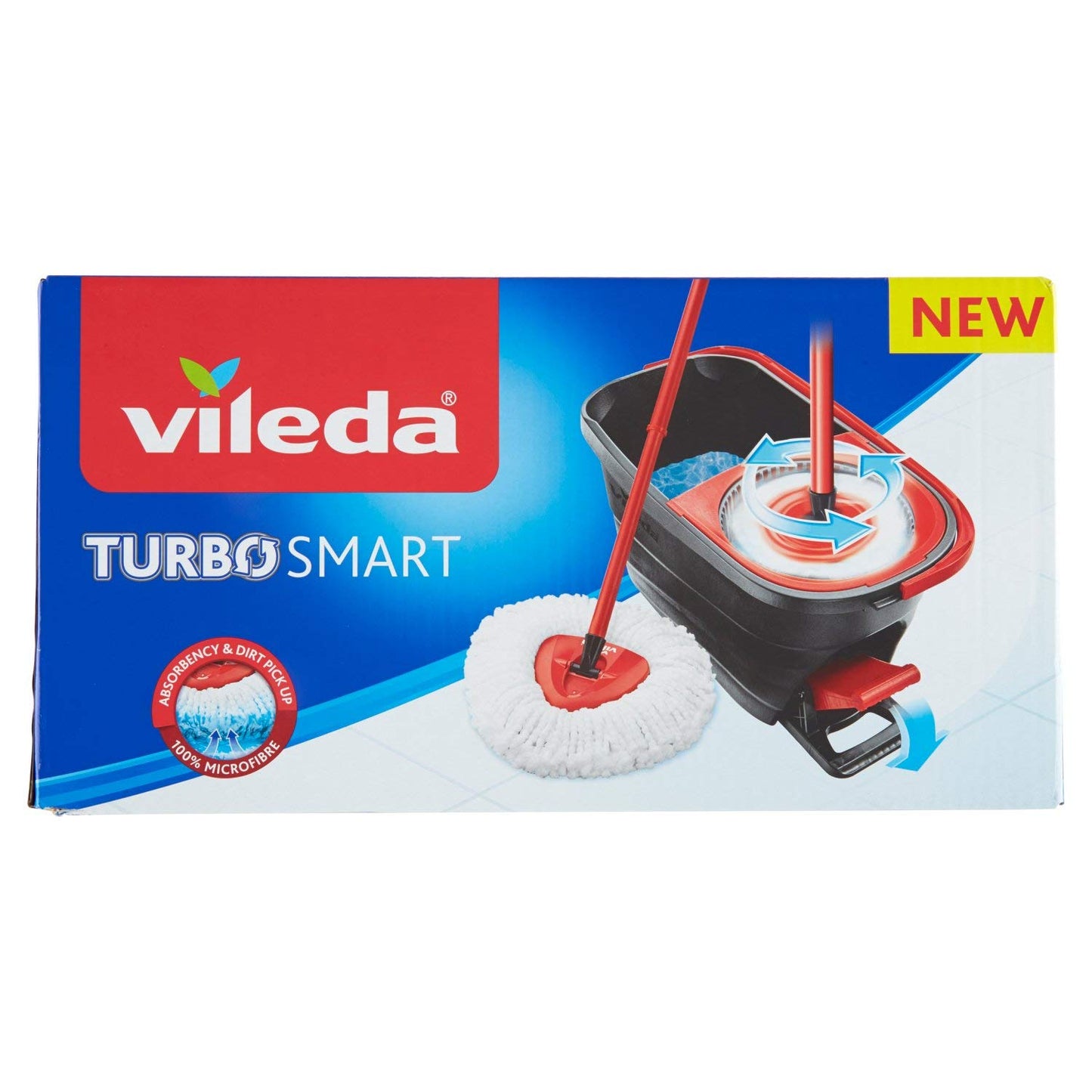 Vileda Lavapavimenti Turbo Smart, Microfibra In Poliestere Con Sistema A Pedale, ‎Standard