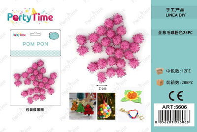 *POM PON 2CM 25PZ ROSA