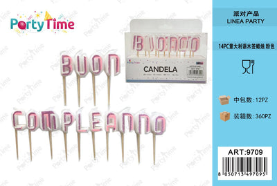 *candela 'buon compleanno' rosa