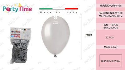 *PALLONCINI   METALLIZZATO ARGENTO 50 PZ