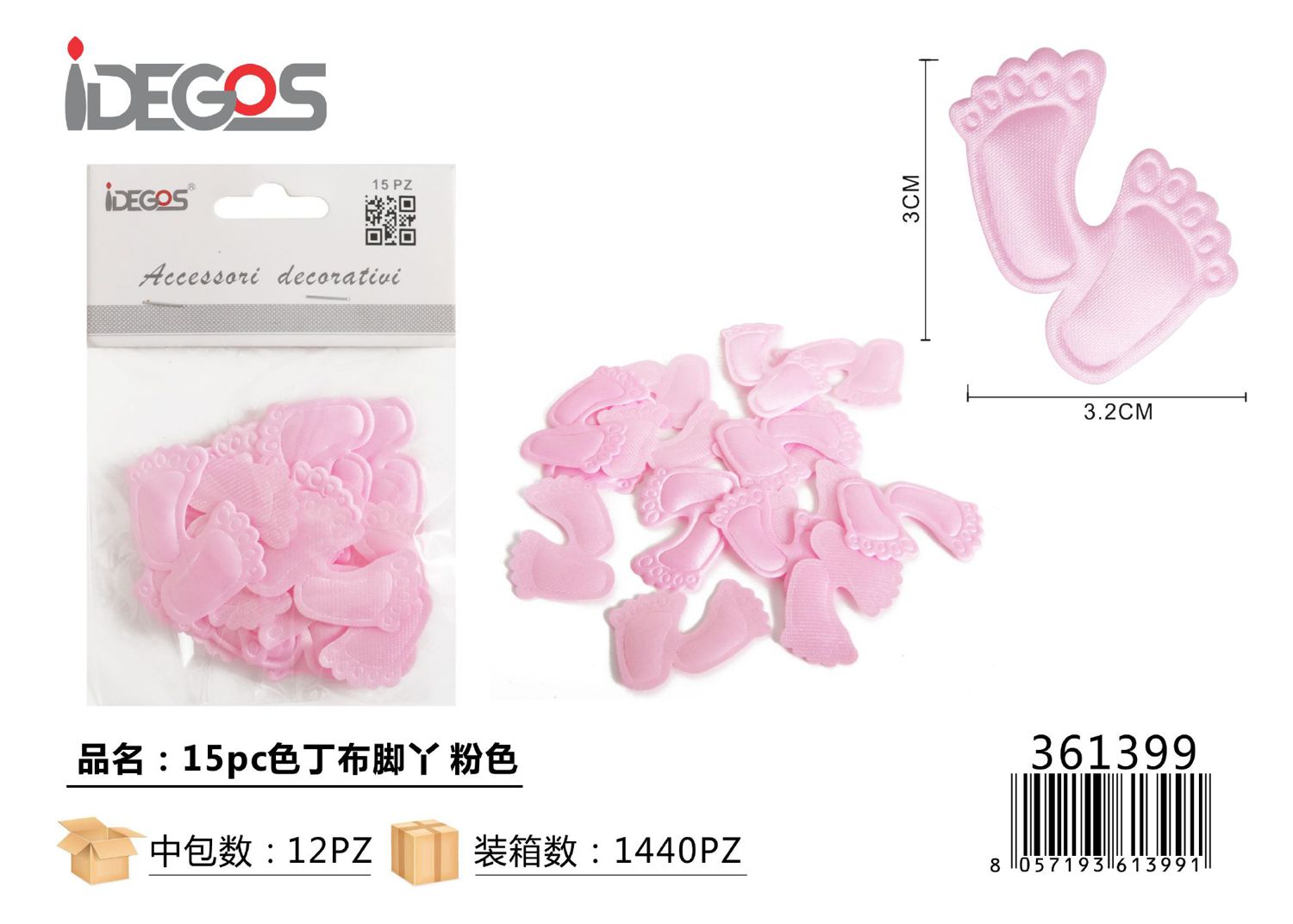 ACC/DECORATIVI PIEDINI ROSA