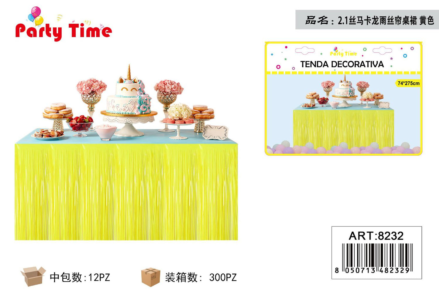 *tenda per party 74*275CM giallo