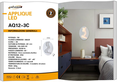 APPLIQUE DA MURO/7W/3000K-6500K