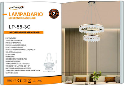 LAMPADARIO DA SOFFITTO /72W/3000K-6500K