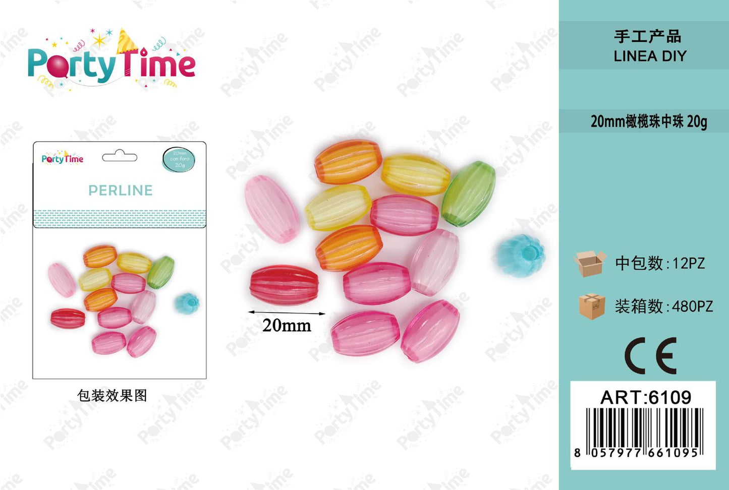 *PERLINE COLORE MISTO 20mm