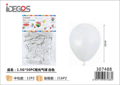 PALLONCINI IN LATTICE BIANCO 50PZ 1.5G