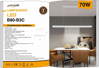 LAMPADARIO DA SOFFITTO/70W/3000K-6500K