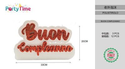 LOGO BUON COMPLEANNO BIANCO/ROSSO