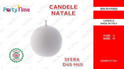 SFERA COLORATA D.60 H.60 BIANCO LACCATO