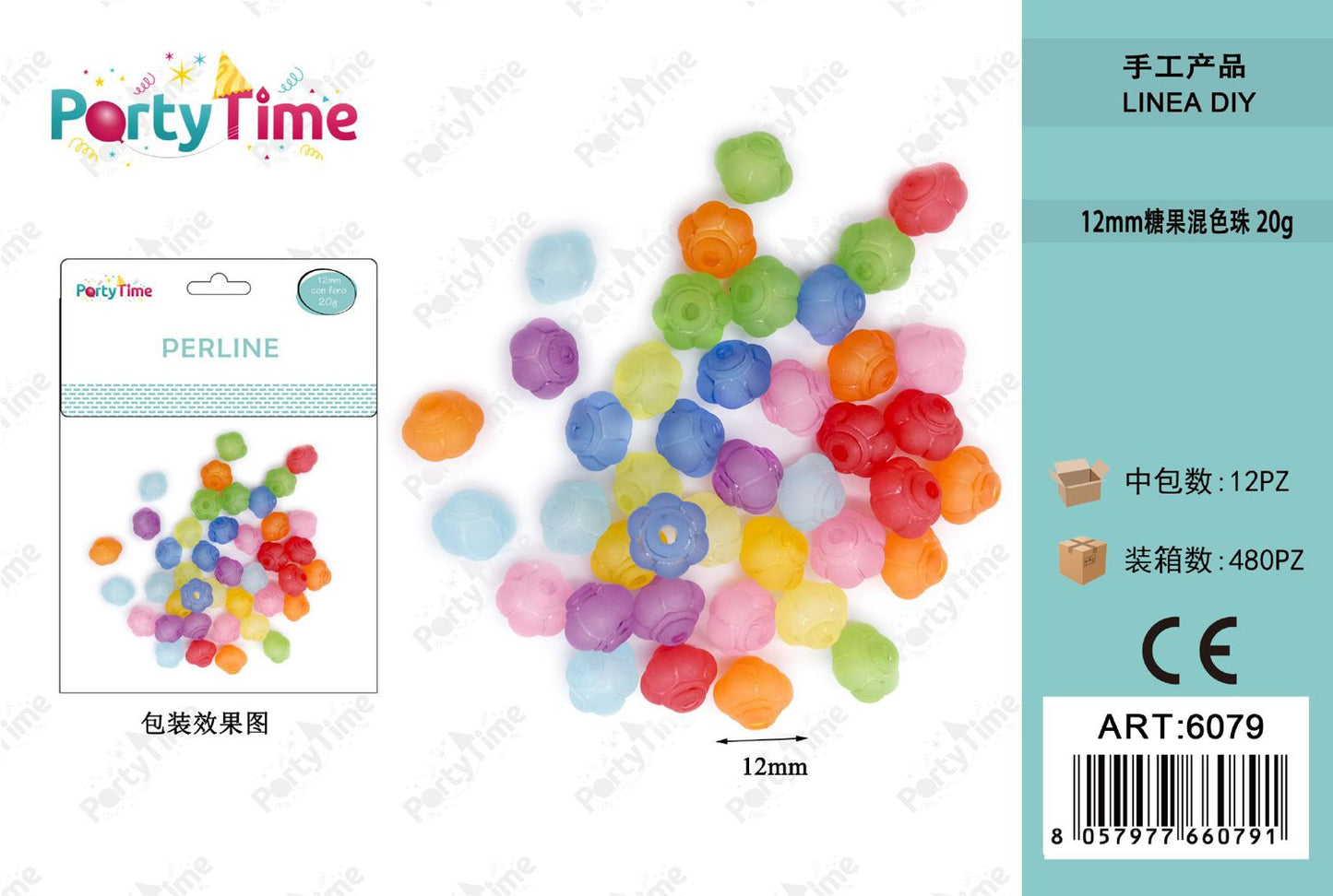 *PERLINE COLORE MISTO 12mm