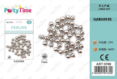 *perline argento 12mm