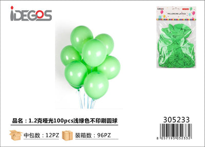 PALLONCINI DA 100PZ 1.2G MATTE VERDE CHIARO