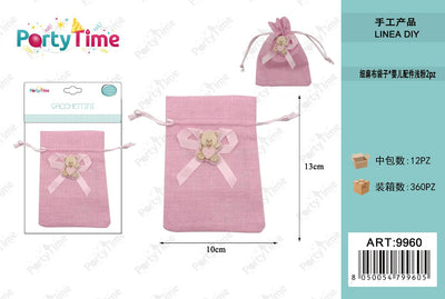 *10*13CM SACCHETTI PORTACONFETTI 2pz rosa