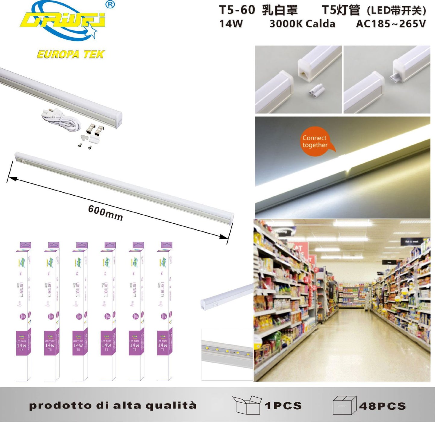 LED TUBE T5 14W 60CM 3000K