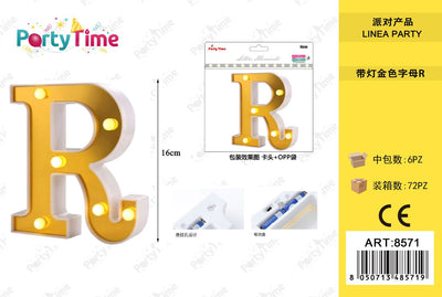 *16CM LETTERA A LUCI LED R ORO