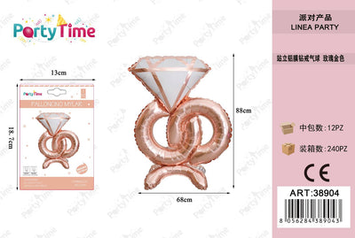 *PALLONCINO MYLAR RING ORO ROSA