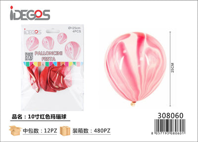 PALLONCINI DECORATIVI SFUMATI ROSSO