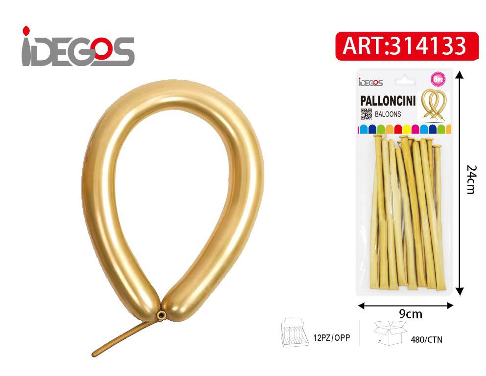 PALLONICINI LUNGO CROMO METALLICO ORO 1.8G