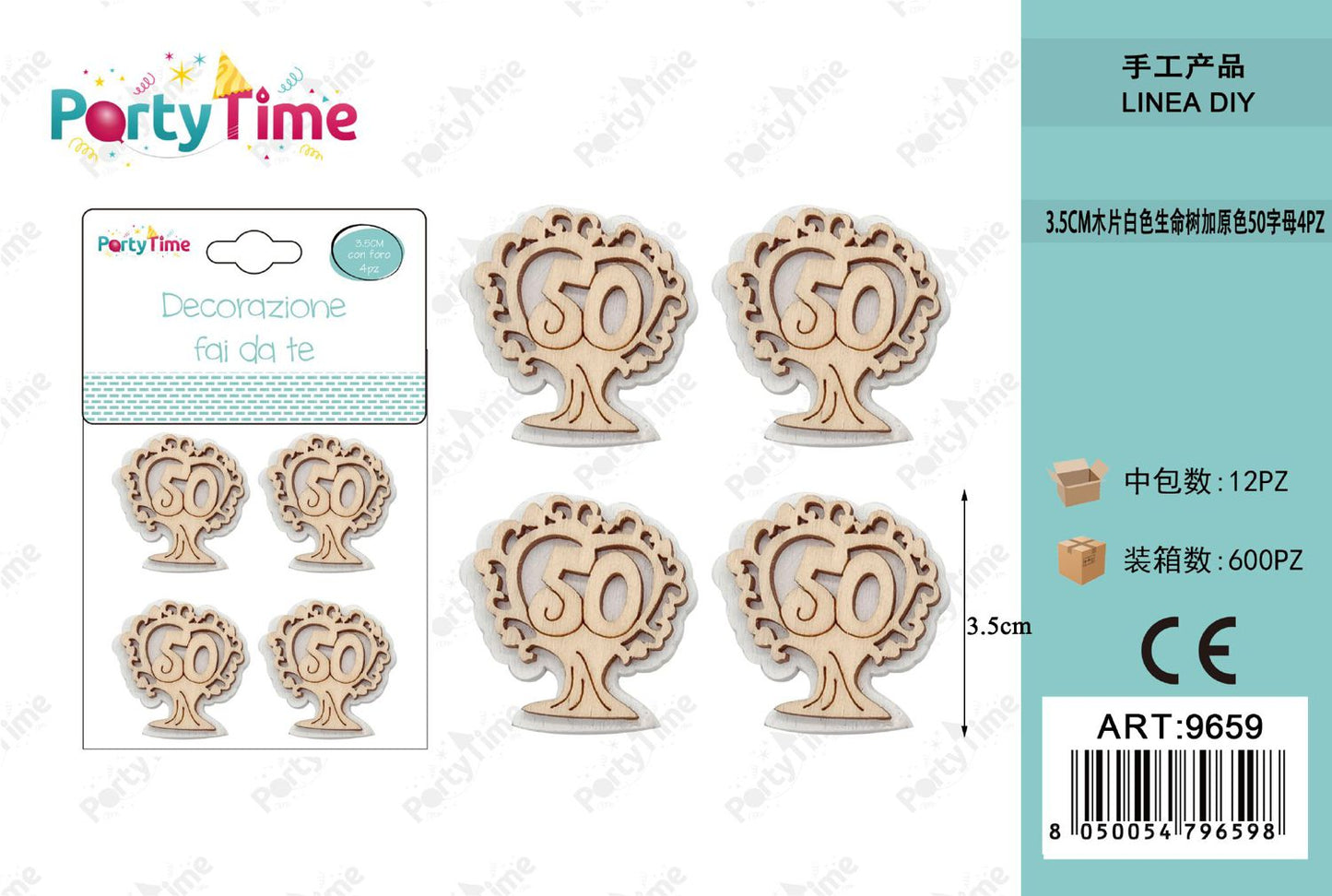 *3.5CM DECORAZIONE ALBERO  50 4PZ