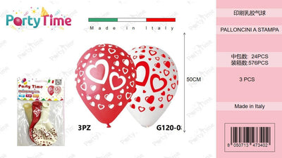 *BUSTINA PALLONCINO PZ3 50CM SAN VALENTINO