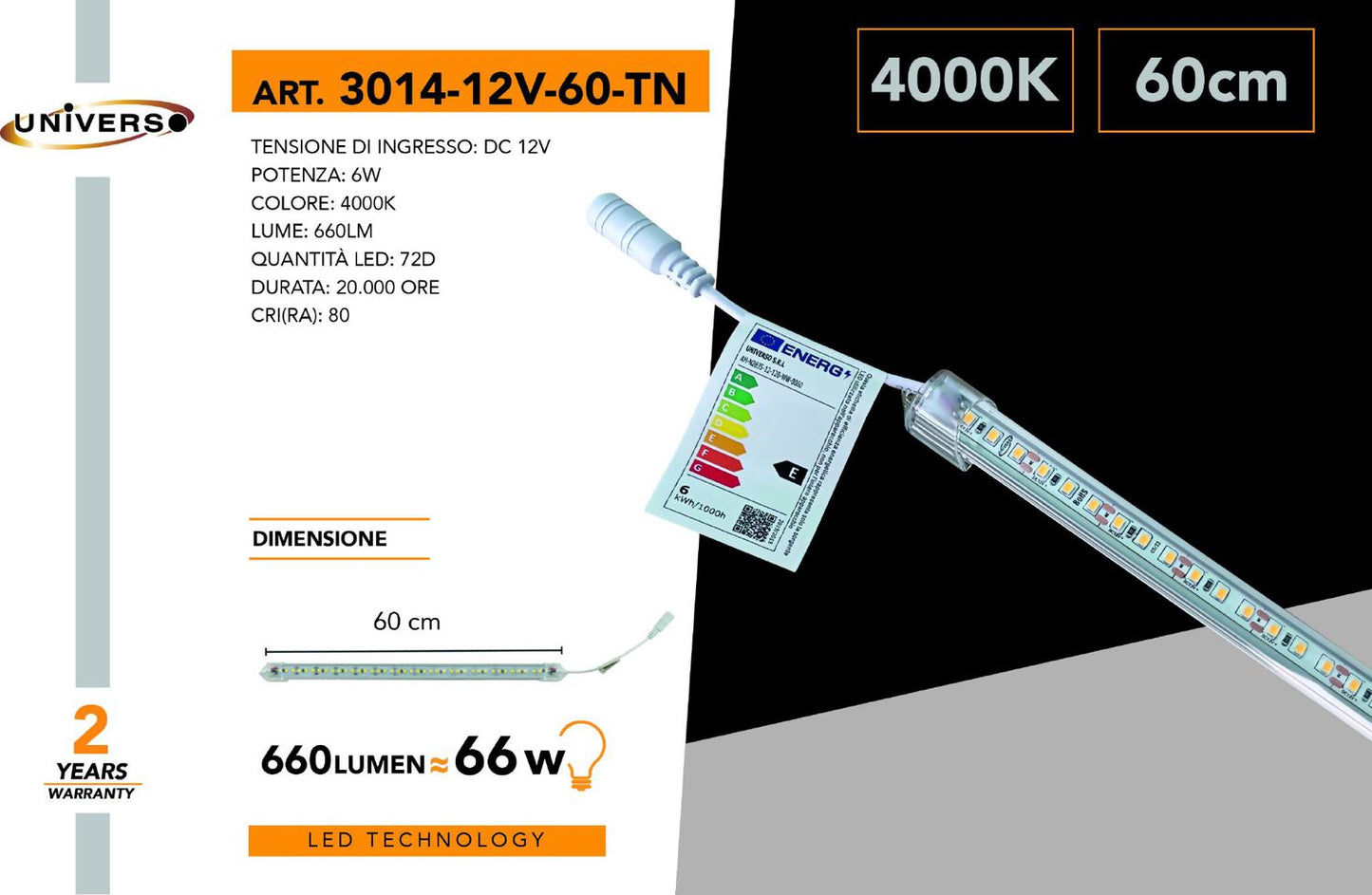 STRISCE LED/12V/10W/4000K/90D