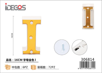 LETTERE CON LUCI LED I 16CM ORO