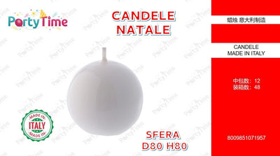 SFERA COLORATA D.80 H.80 BIANCO LACCATO