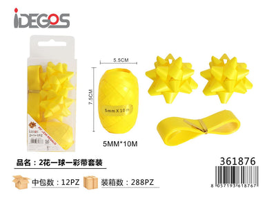 SET DI FIOCCHETTI PER REGALO GIALLO