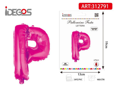 PALLONCINO 75CM ROSA LETTERE P