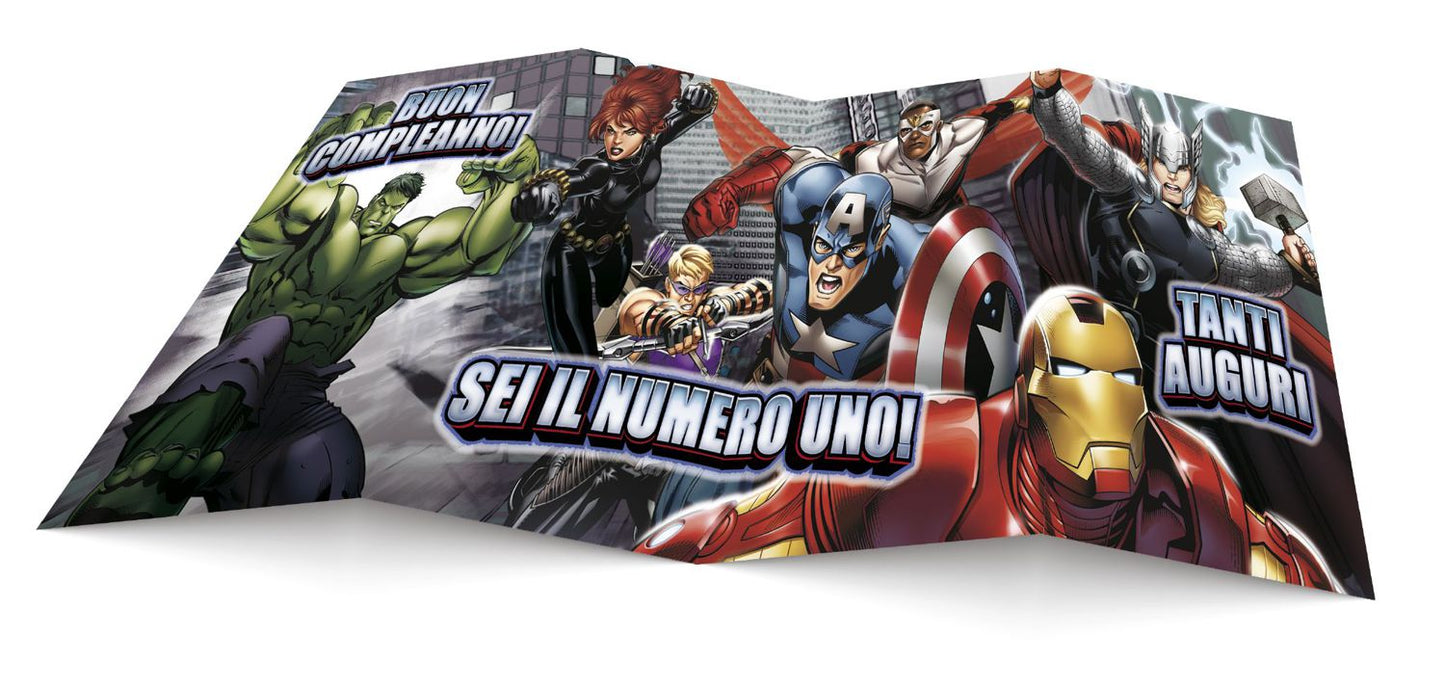 BIGLIETTO AVENGERS FISARMONICA C/GLITTER