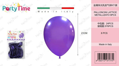 *BUSTINA PALLONCINO METALLIZZATO PZ8 VIOLA