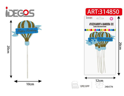 DECORAZIONE PER TORTA MONGOFIERA CELESTE 6PZ