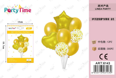 *SET PALLONCINI ORO STELLA CUORE