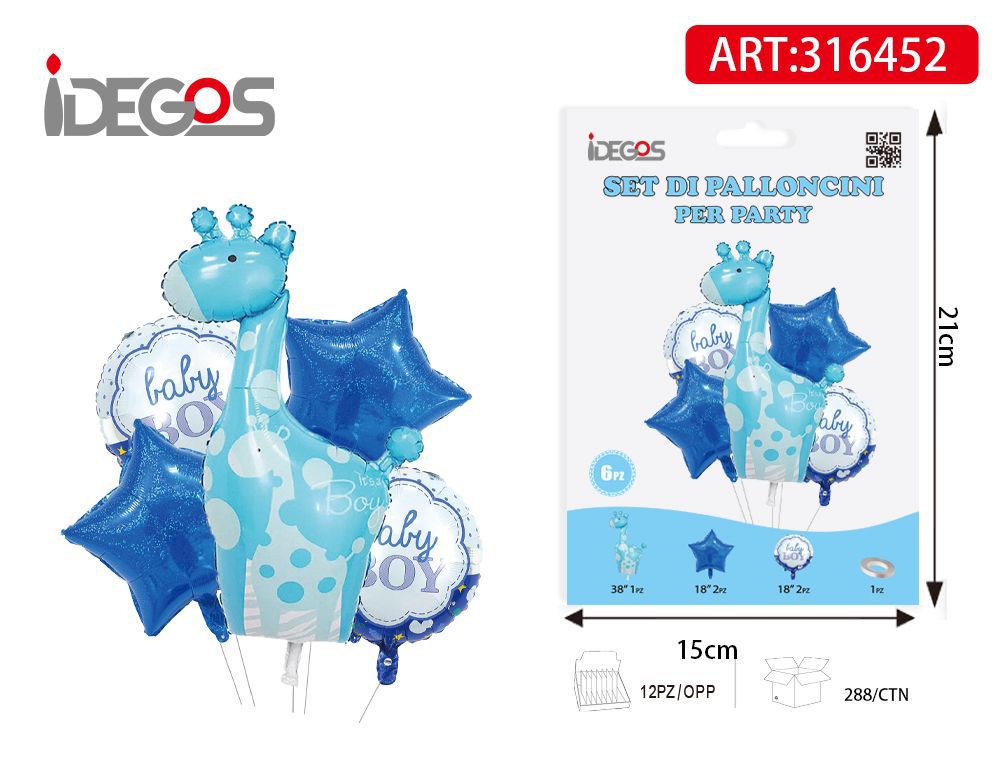 SET DI PALLONCINI CELESTE BOY