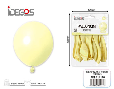 PALLONCINI IN LATTICE MACARON GIALLO 10PZ 2.2G