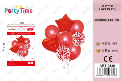 *SET PALLONCINI ROSSO STELLA CUORE