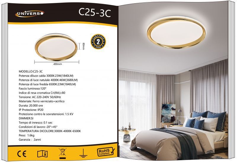 LAMPADARIO DA SOFFITTO/60W/3000-6500K