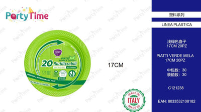 C121238 PIATTI DESSERT RIUTILIZZABILI 20PZ VERDE